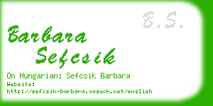 barbara sefcsik business card